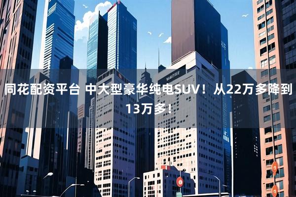 同花配资平台 中大型豪华纯电SUV！从22万多降到13万多！